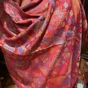 Vintage butterfly brocade pashmina shawl scarf